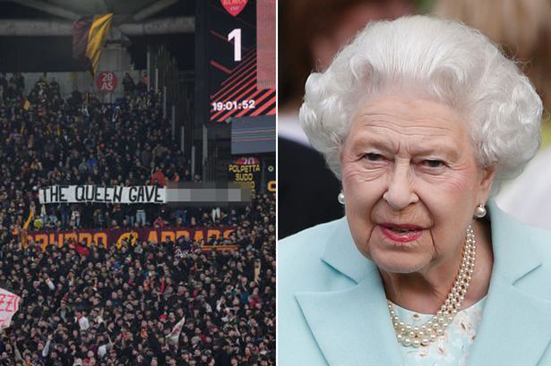 Roma ultras slammed for disrespecting Queen with vile banner after Brighton fans stabbed