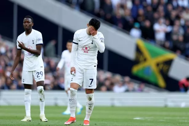Tottenham hit both posts and have ball cleared off line twice in bizarre sequence