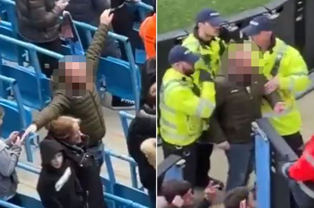 Man City fan arrested at Etihad over ‘aeroplane gesture’ mocking Munich disaster