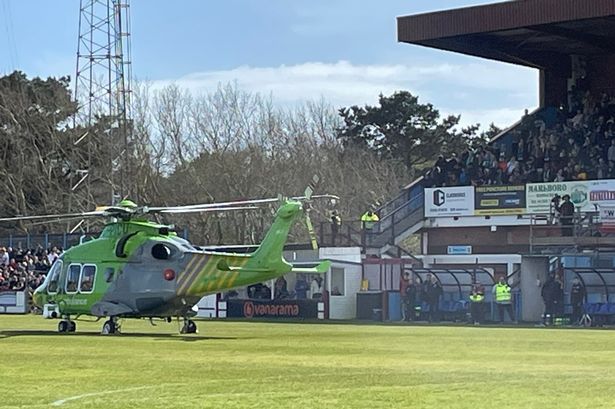 Non-League football match abandoned after medical emergency sees helicopter land on pitch