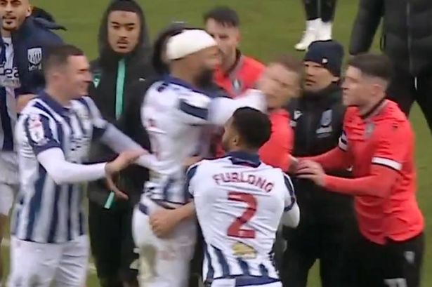 Championship star sent off after full time for striking opponent in ‘brawl’