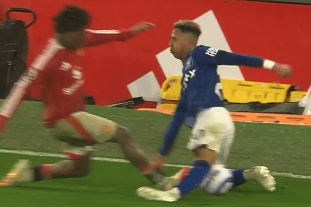 Man Utd’s Patrick Dorgu sent off for ‘horror’ tackle as fans call for lengthy ban