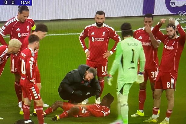 Liverpool suffer latest injury blow as Jeremie Frimpong looks distraught as he’s forced off