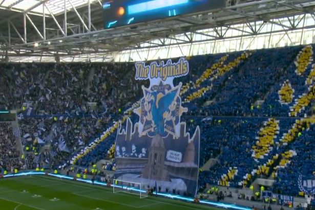 Liverpool fans mock ‘forced’ Everton derby tifo and think they’ve spotted error
